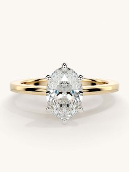 Valanova - Gold Sterling Silver and Certified Lab Grown Diamond 1.00Cts Ring