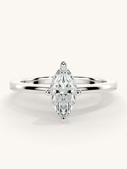 Valanova - White Gold Sterling Silver and Certified Lab Grown Diamond 0.50Cts Ring