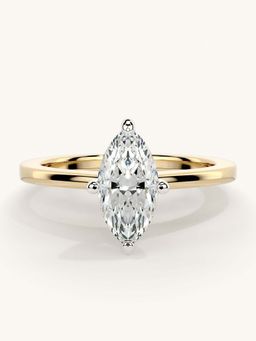Valanova - Gold Sterling Silver and Certified Lab Grown Diamond 0.75Cts Ring