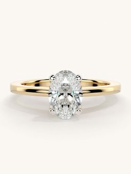 Valanova - Gold Sterling Silver and Certified Lab Grown Diamond 0.75Cts Ring