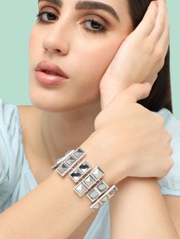 Sohi - Gold Plated Designer Stone Party Bracelet For Women