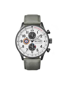 AVI-8 - Hawker Hurricane Chronograph White Luminova Round Dial Mens Watch - Av-4011-0B
