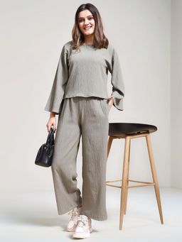 Twenty Dresses by Nykaa Fashion - Womens Light Green Textured Co-Ord Set