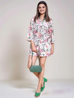 Twenty Dresses by Nykaa Fashion - Womens White Floral Printed Schiffli Co-Ord Set