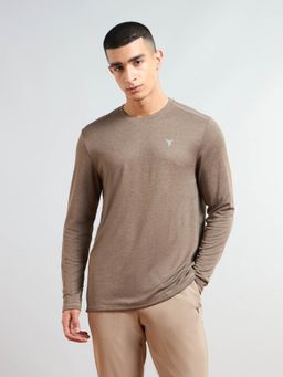 Technosport - Men Melange Slim Fit Round Neck Sports T-Shirt With Double Cool