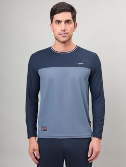 Technosport - Men Colorblock Slim Fit Round Neck Sports T-Shirt With Matpiq