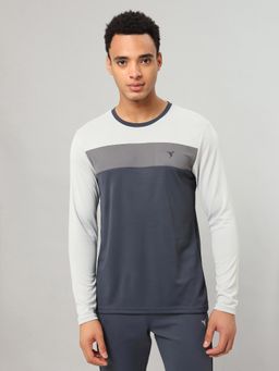 Technosport - Men Colorblock Slim Fit Round Neck Sports T-Shirt With Matpiq