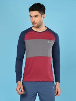 Technosport - Men Colorblock Slim Fit Round Neck Sports T-Shirt With Techno Cool+