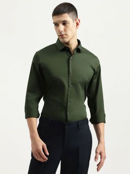 United Colors of Benetton - Men Green Solid Formal Shirt