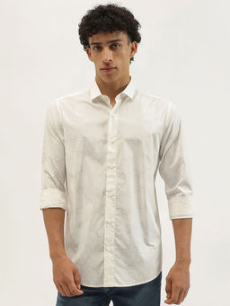 United Colors of Benetton - Men White Textured Casual Shirt