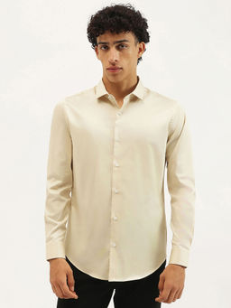 United Colors of Benetton - Men Beige Solid Formal Shirt