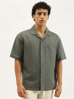 United Colors of Benetton - Men Grey Solid Casual Shirt