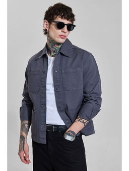 Snitch - Men Grey Solid Casual Shirt