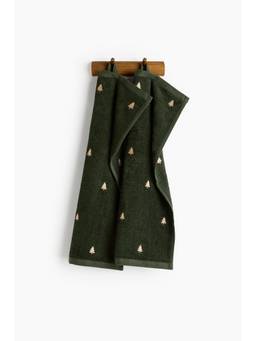 H&M - Green 2-Pack Embroidered Guest Towels