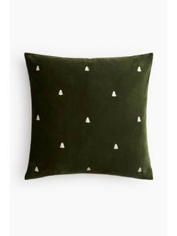H&M - Green Embroidery-Motif Cushion Cover