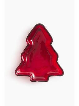 H&M - Red Fir Tree-Shaped Glass Tray
