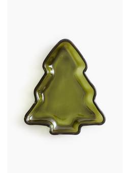 H&M - Green Fir Tree-Shaped Glass Tray
