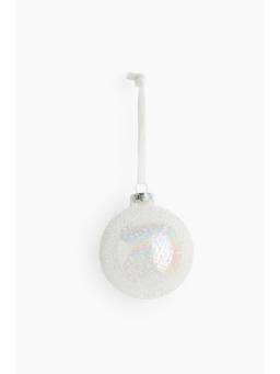 H&M - White Textured Glass Bauble