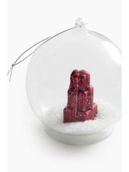 H&M - Red Snow-Detail Glass Bauble