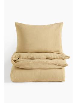 H&M - Yellow Muslin Single Duvet Cover Set