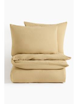 H&M - Yellow Muslin Double/King Duvet Cover Set