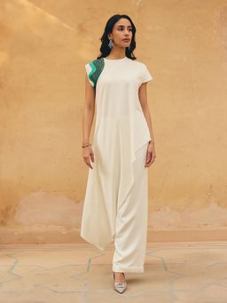 Maenaam - Womens Polyester Sequined Ivory Co-Ord Set