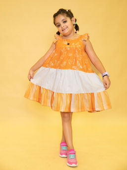 Cord Of Love - Orange Printed Dress