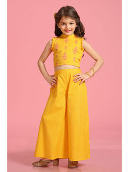 MASTARANG - Yellow Printed Top and Palazzo (Set of 2)