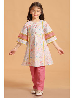 MASTARANG - Pink Self Design Kurta and Pant (Set of 2)