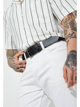 max - Men Solid Belt-Black