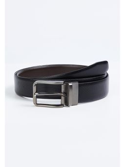max - Men Textured Reversible Belt-Black