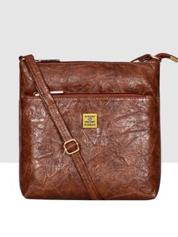 ESBEDA - Tan Colour Front Pocket Stylish Medium Sling Bag for Women