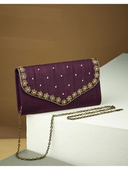 Fabindia - Purple Silk Blend Large Clutch