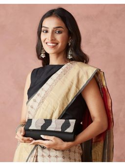 Fabindia - Black Silk Blend Medium Clutch