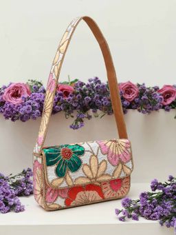 THE TAN CLAN - Daisy Floral Baguette Bag