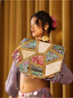 THE TAN CLAN - Emily Multicolour Mother Of Pearl Clutch