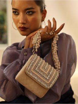 THE TAN CLAN - Beige Embroidered Nysa Mini Bag