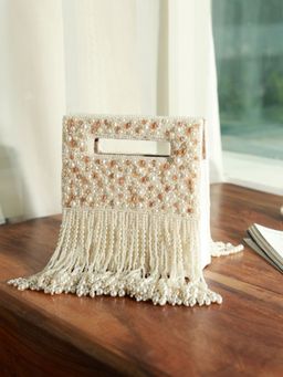 THE TAN CLAN - White Ruby Embellished Clutch
