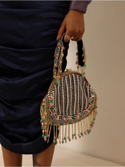 THE TAN CLAN - Tara Pearl Tasselled Clutch