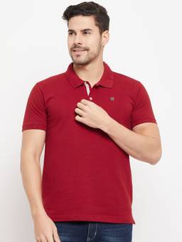 Cantabil - Men Maroon T-Shirt