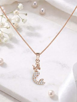 White Velvet - White Sparkling Mermaid 925 Silver Rose Gold Adjustable Necklace