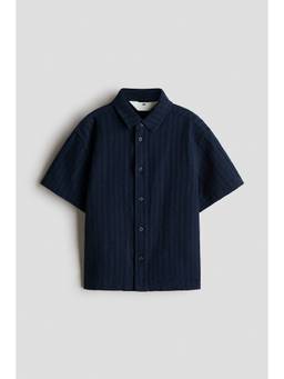 H&M - Boys Navy Blue Short-Sleeved Shirt
