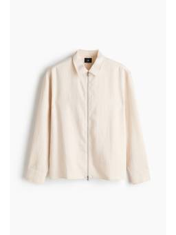 H&M - Men Off White Zip-Through Overshirt