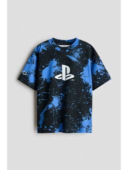 H&M - Boys Black Printed Cotton T-Shirt