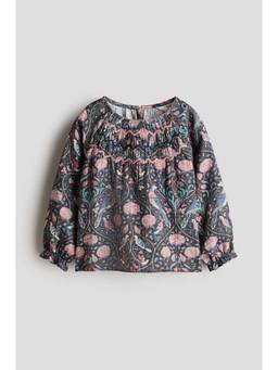 H&M - Girls Multi-Color Patterned Muslin Blouse