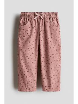 H&M - Girls Pink Patterned Corduroy Pant