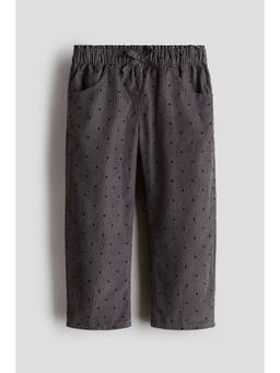 H&M - Girls Grey Patterned Corduroy Pant