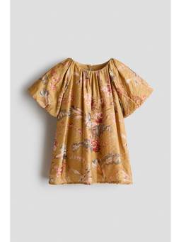 H&M - Girls Yellow Printed A-Line Dress