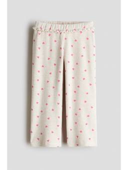 H&M - Girls Off White Wide Cotton Trousers
