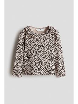 H&M - Girls Beige Frill-Detail Cotton Top